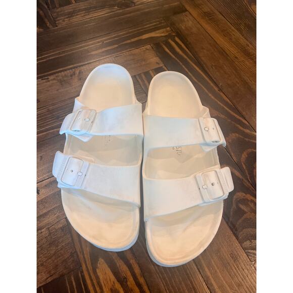 Birkenstock Eva Foam Sandal Slides Women 9 White Neutral Comfy Preppy Lounge - Picture 2 of 10